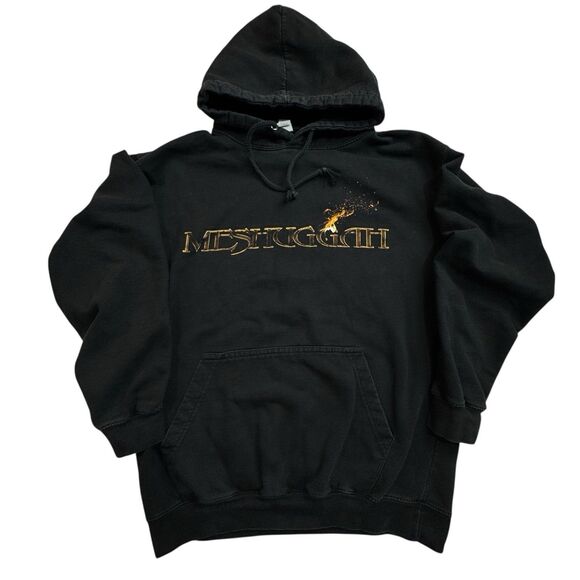 Meshuggah Immutable Black Full Zip Hoodie Big Logos Band Merch Men's Size L